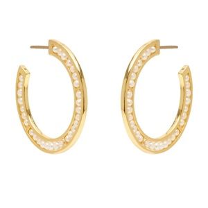 LUX BETTY HOOPS WHITE GOLD by Mignonne Gavigan